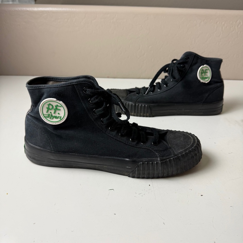 PF Flyers Center Hi Mens Size 11 All Black Canvas High Top Sneakers MC2001SL
